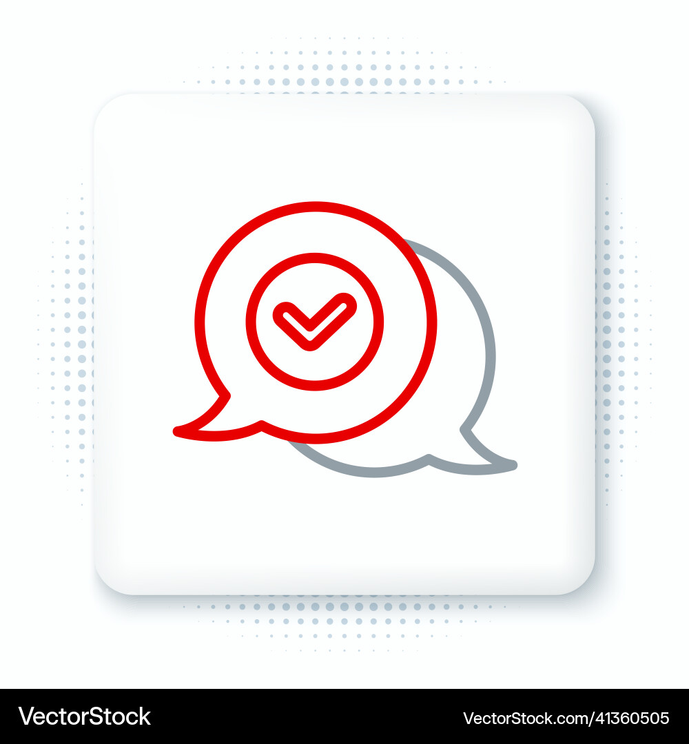 Line check mark in speech bubble icon isolated Line check mark in speech bubble icon isolated vector image