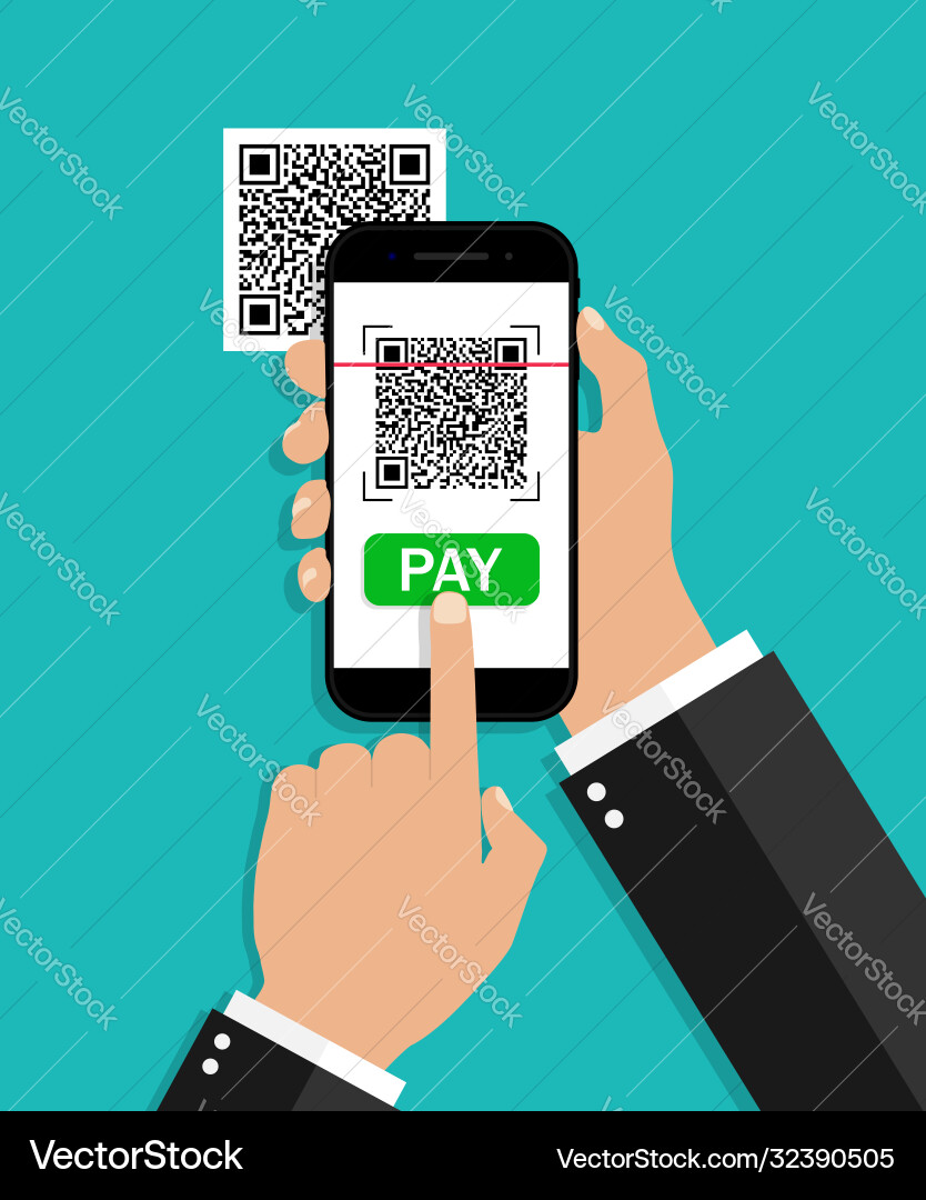 Mobile QR Code Scan Payment vector image