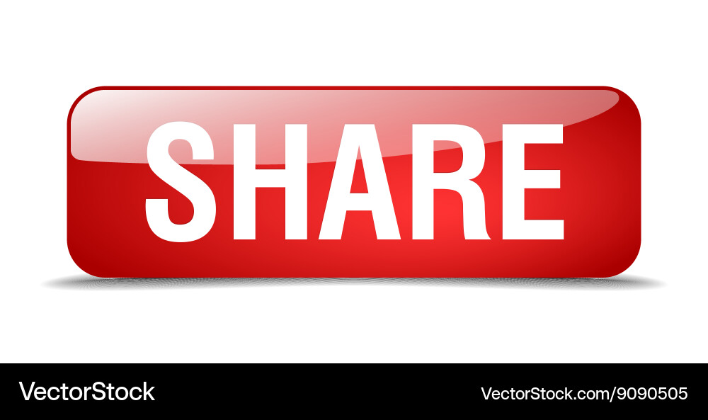 Red 3D Square Web Button with Reflection vector image