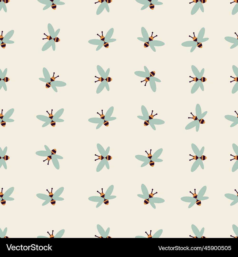 Seamless pattern texture with bees on a light Seamless pattern texture with bees on a light Vector Image