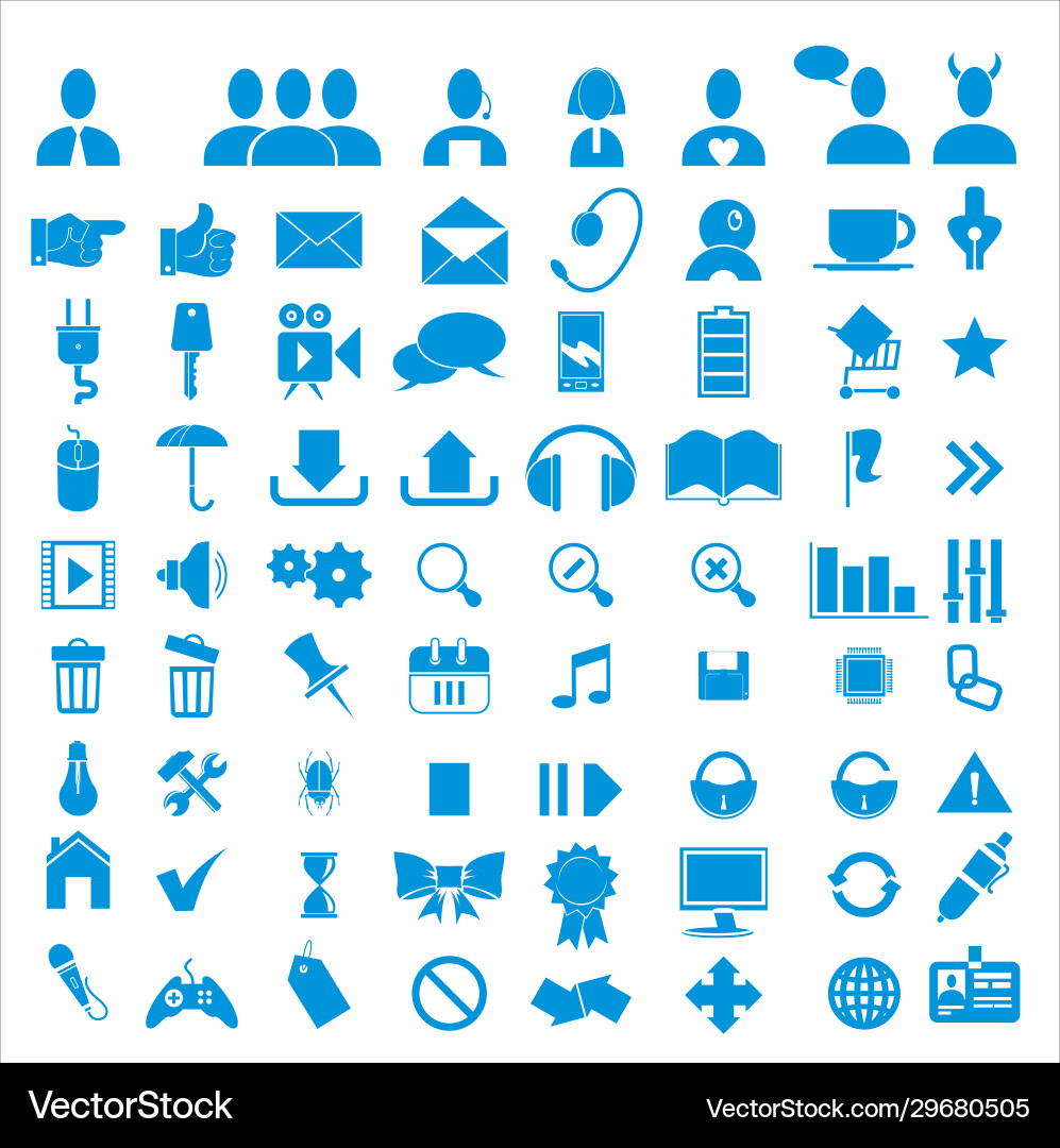 Set computer icons vector image