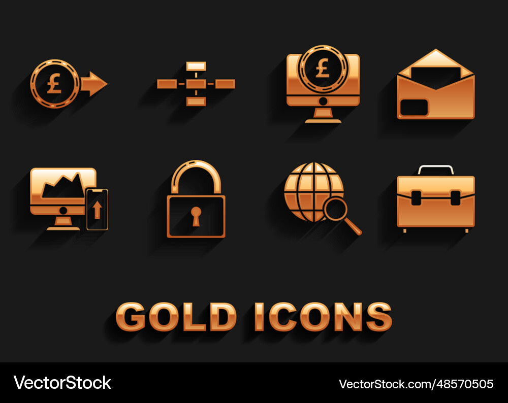 Set lock financial chart or graph on the computer Set lock financial chart or graph on the computer Vector Image