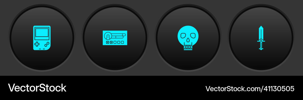 Set portable video game console create account Vector Image