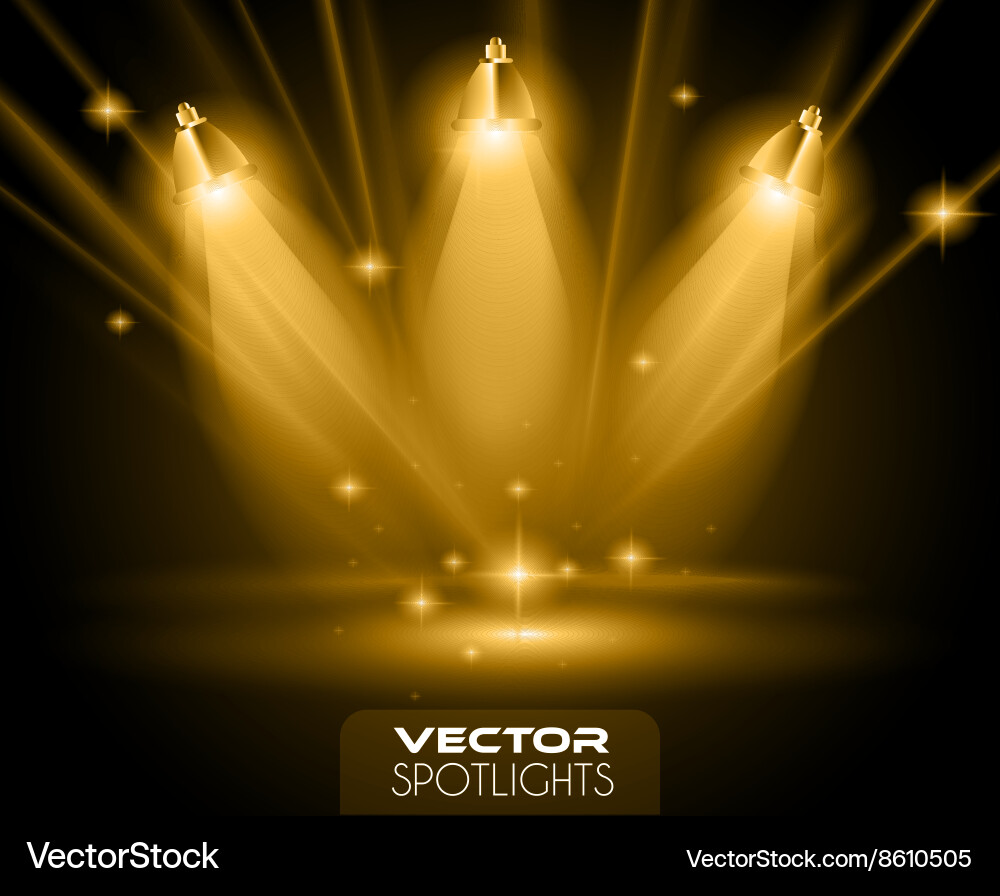 Spotlights scene with different source of lights vector image