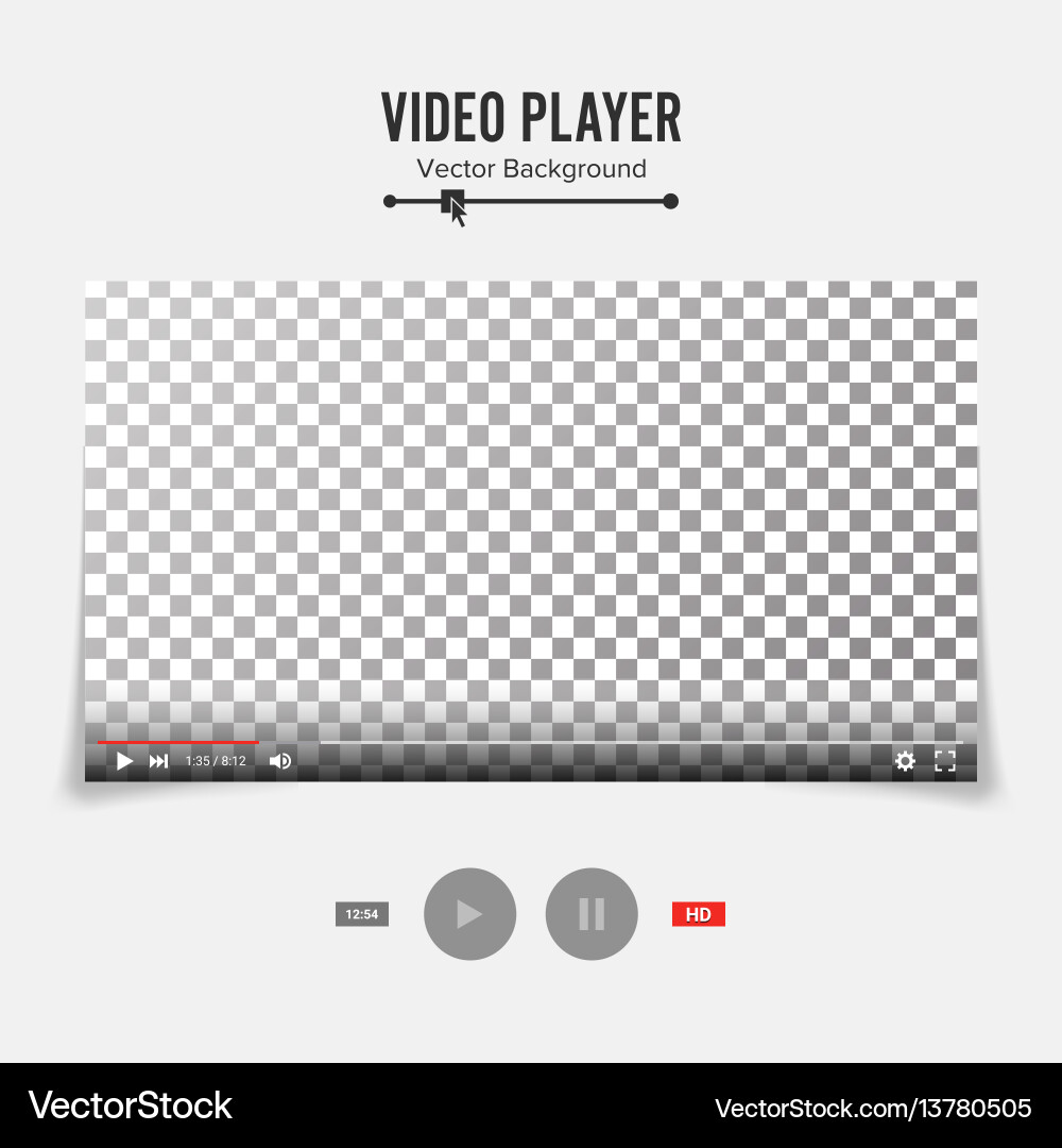 Video Player Interface Template Vector Image