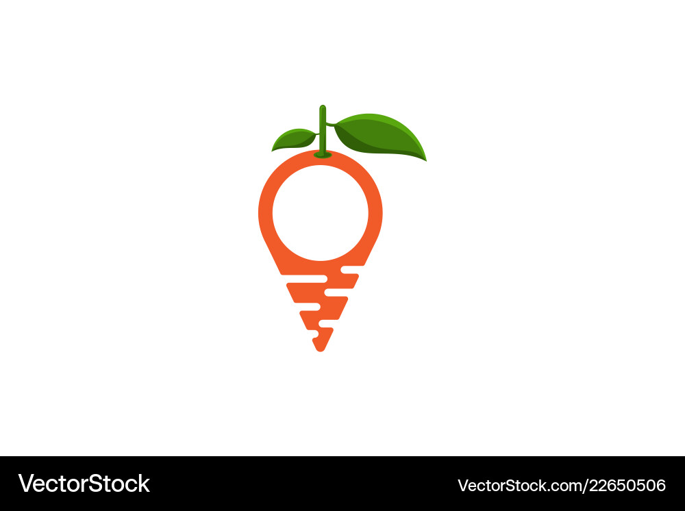 Carrot point map restaurant healthy location logo Carrot point map restaurant healthy location logo vector image