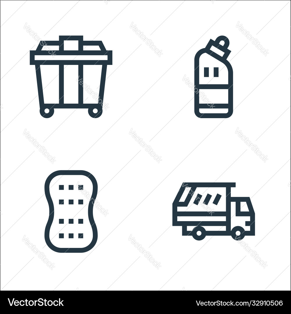 Cleaning line icons linear set quality Cleaning line icons linear set quality vector image