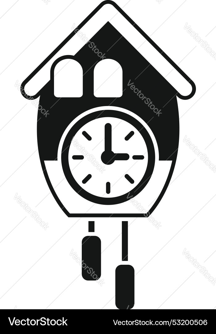 Cuckoo clock striking showing time passing Cuckoo clock striking showing time passing vector image