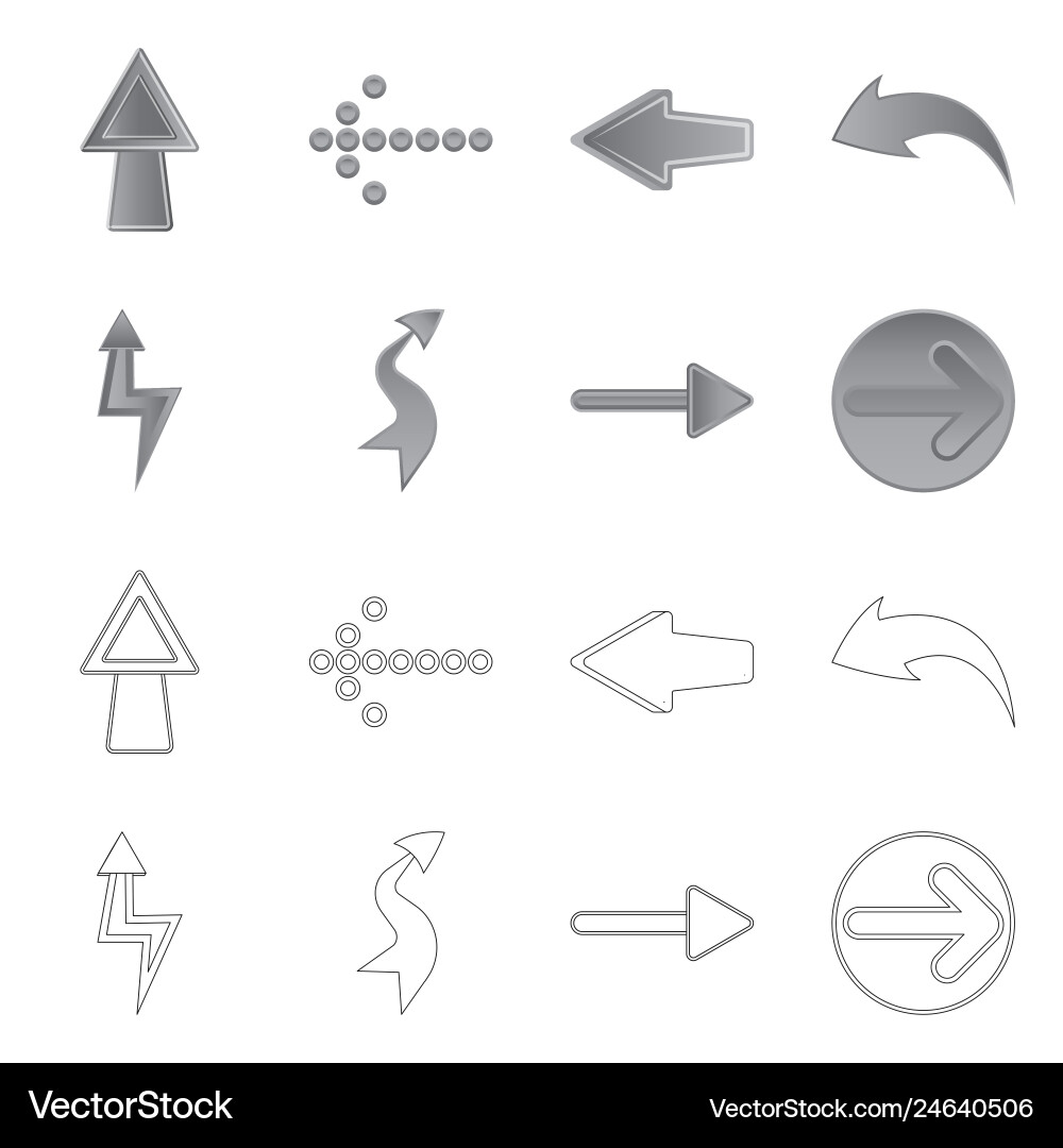 Design of element and arrow logo set Design of element and arrow logo set vector image