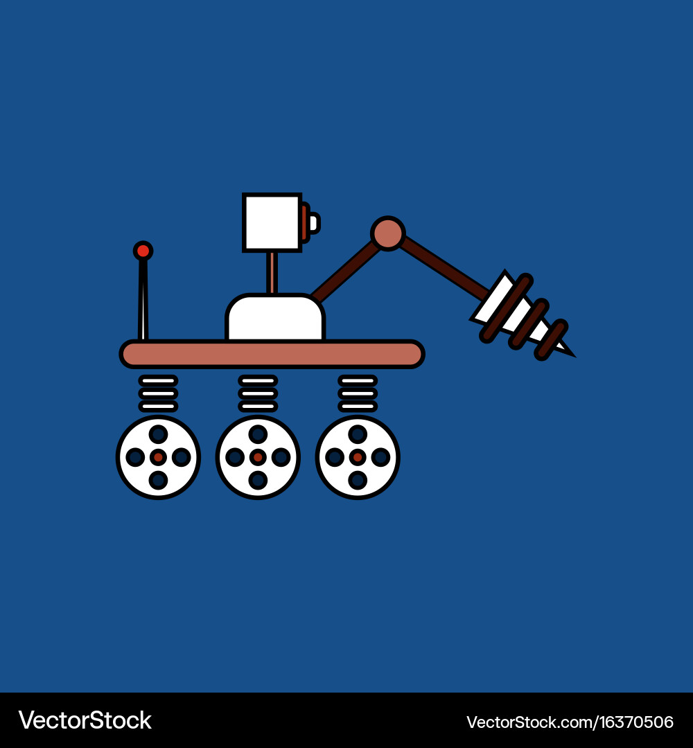 Flat icon design collection space robot vector image