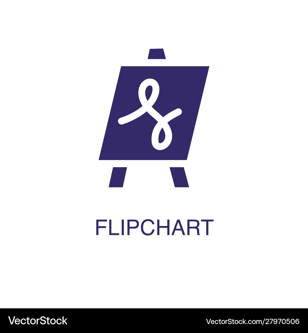 Flipchart element in flat simple style on white vector image