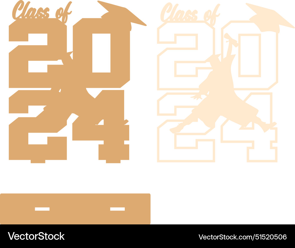 Graduation 2024 decorative laser cut file Graduation 2024 decorative laser cut file vector image