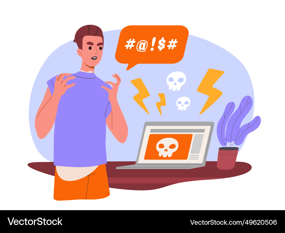 Hacker Attack Computer Threat Vector Image