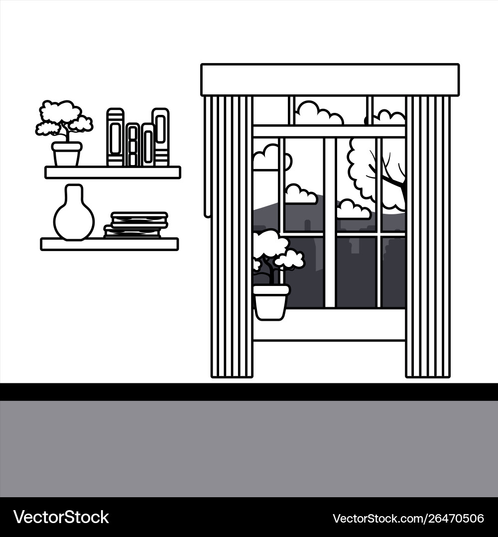 Home window and landscape design Royalty Free Vector Image