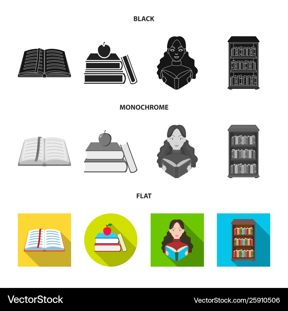 Isolated object library and textbook logo set Vector Image