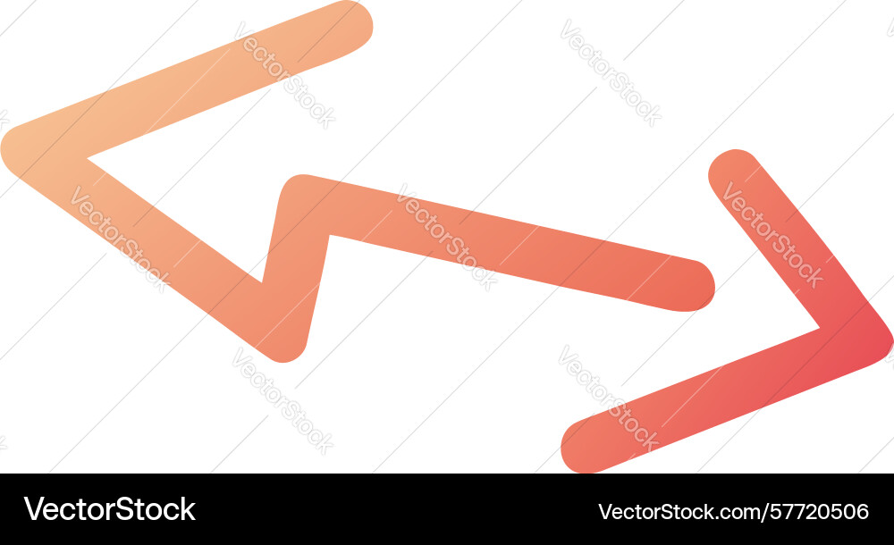 Lightning bolt angled bidirectional arrow design vector image
