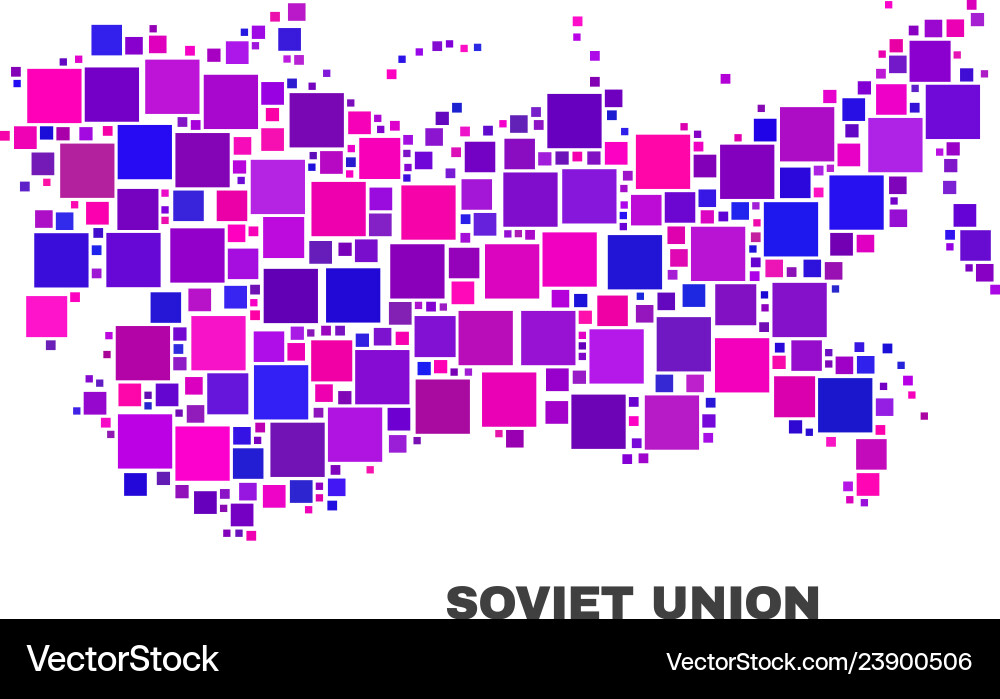 Mosaic soviet union map of square items Mosaic soviet union map of square items vector image
