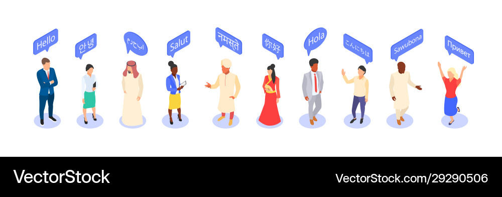 Multilingual greeting hello in different Multilingual greeting hello in different vector image