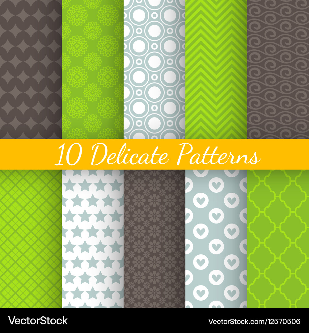 Retro different seamless patterns vector image
