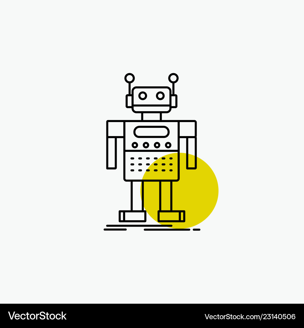 Roboter undroid künstliche Bot-Technologie Linie Icon Roboter undroid künstliche Bot-Technologie Linie Icon vektorbild