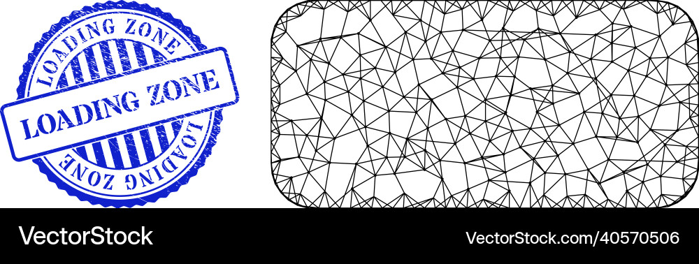 Textured loading zone seal and hatched rounded Textured loading zone seal and hatched rounded vector image