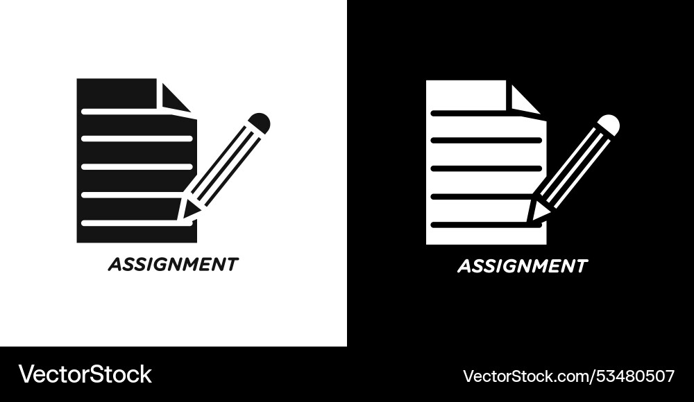 Assignment icon flat set outline vector image