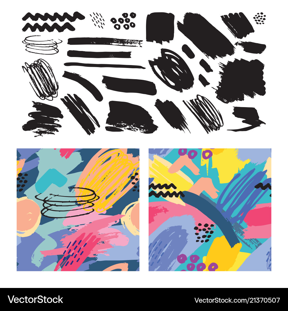 Brushstroke Pattern Collection vector image