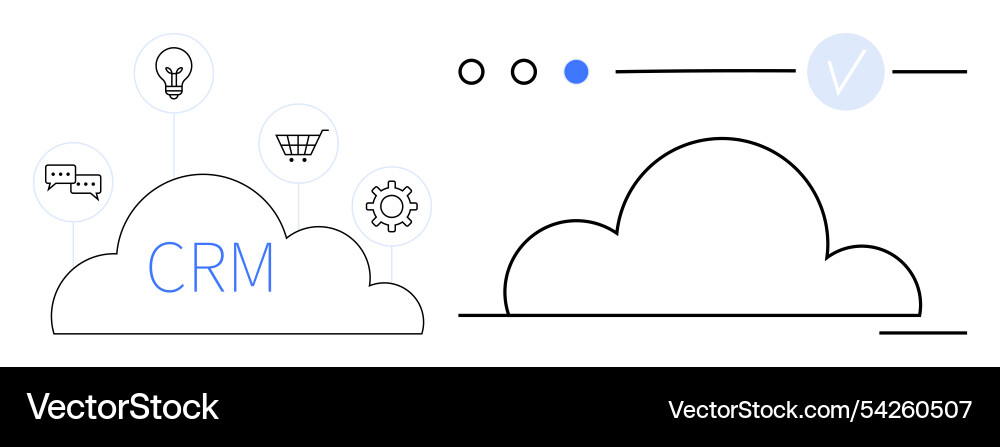Cloud-based crm system with icon representations Cloud-based crm system with icon representations vector image