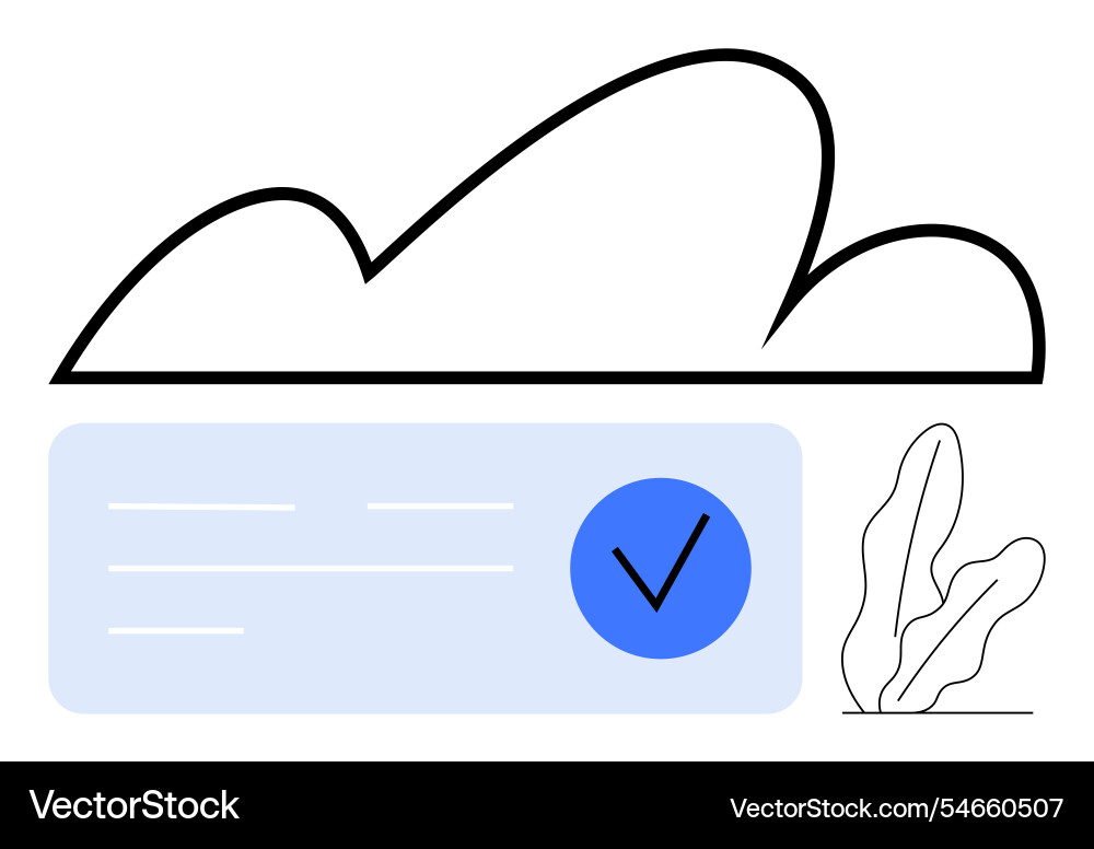 Cloud storage with a checkmark Cloud storage with a checkmark vector image
