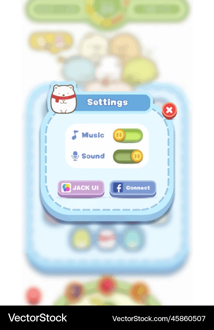 Complete set of level button game ui pop-up icon Vector Image