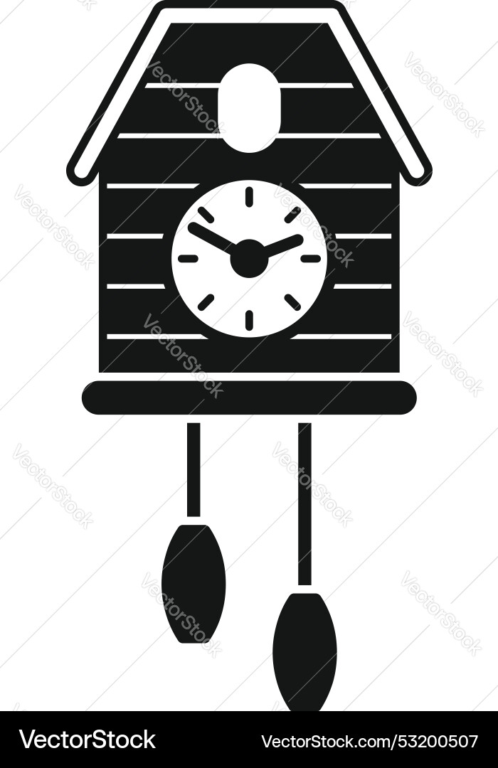 Cuckoo clock striking showing time passing Cuckoo clock striking showing time passing vector image