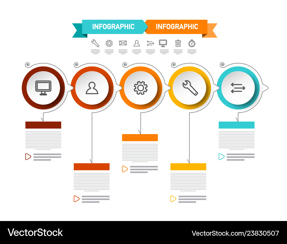 Data Flow Infographic - Circle Presentation vector image