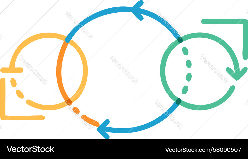 Dynamic Process Flow Diagram Vector Image