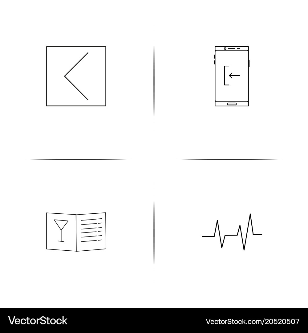 Internet of things simple linear icons set vector image