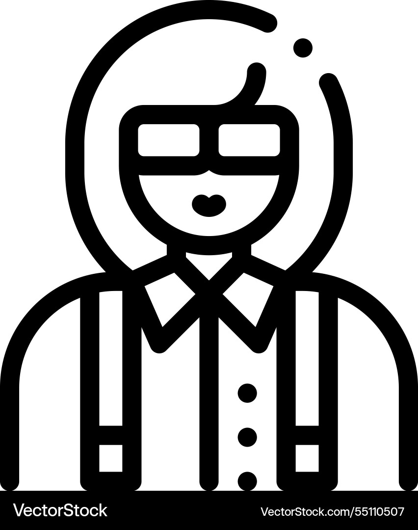 Nerd icon thin linear style design isolated Nerd icon thin linear style design isolated vector image