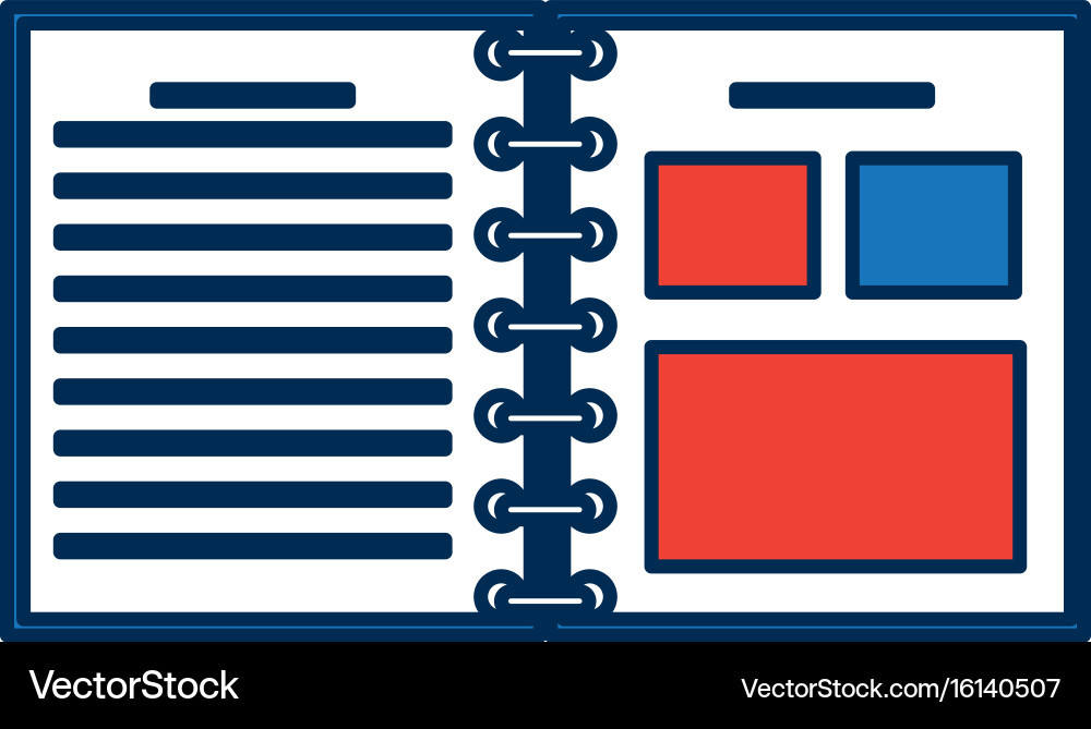 Notebook spiral study writing element vector image