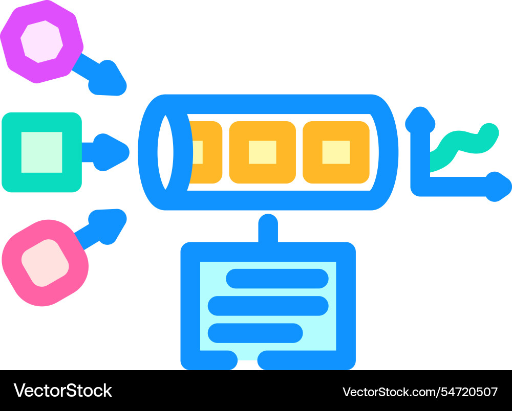 Pipeline big data color icon Pipeline big data color icon vector image