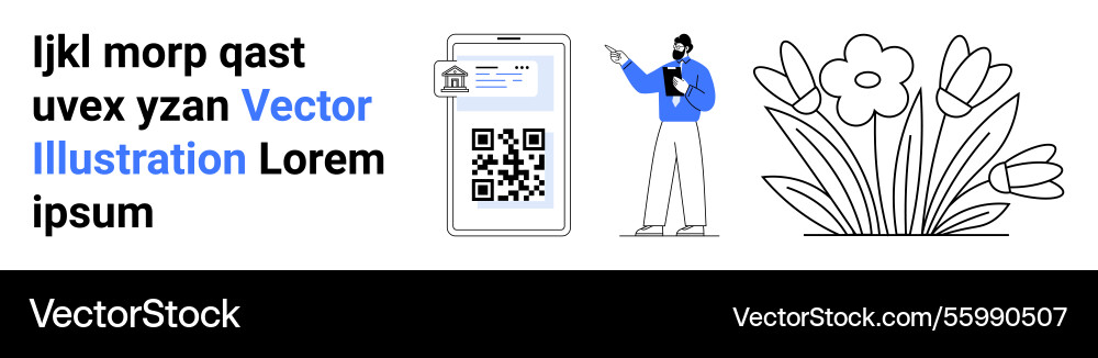 Qr-Code-Scan-Konzept mit modernen Elementen Qr-Code-Scan-Konzept mit modernen Elementen vektorbild