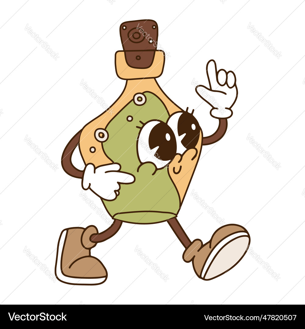 Retro Potion Character - Halloween Elixir Vector Image