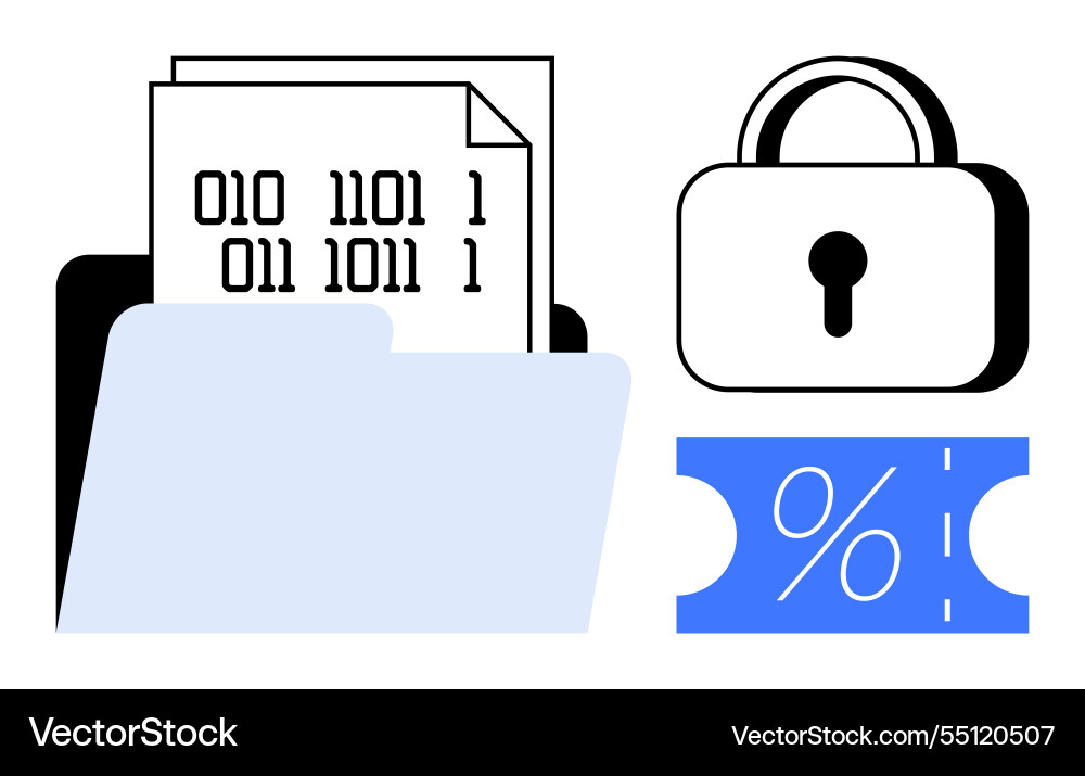 Secure document management represented by a folder Vector Image