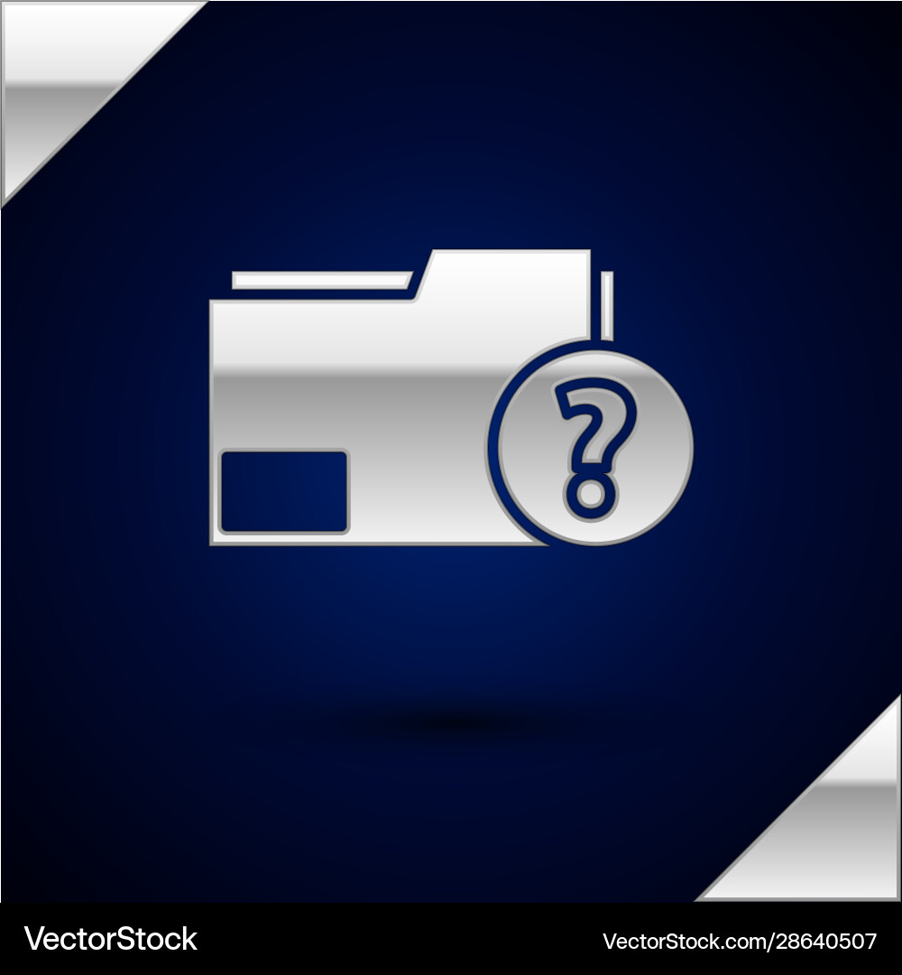 Silver unknown document folder icon isolated Silver unknown document folder icon isolated vector image