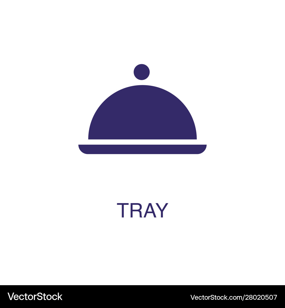 Tray element in flat simple style on white Vector Image
