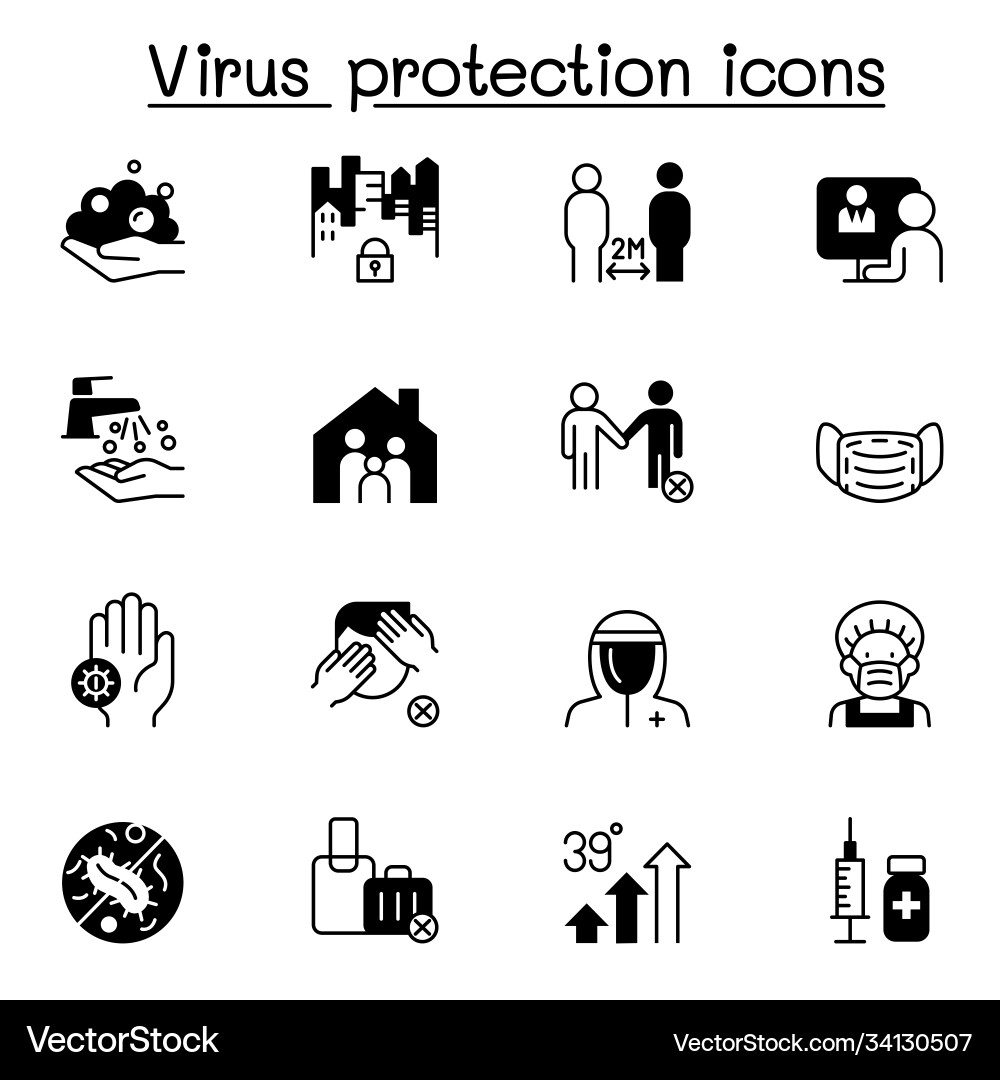 Virenschutz Icons Set Vektorbild