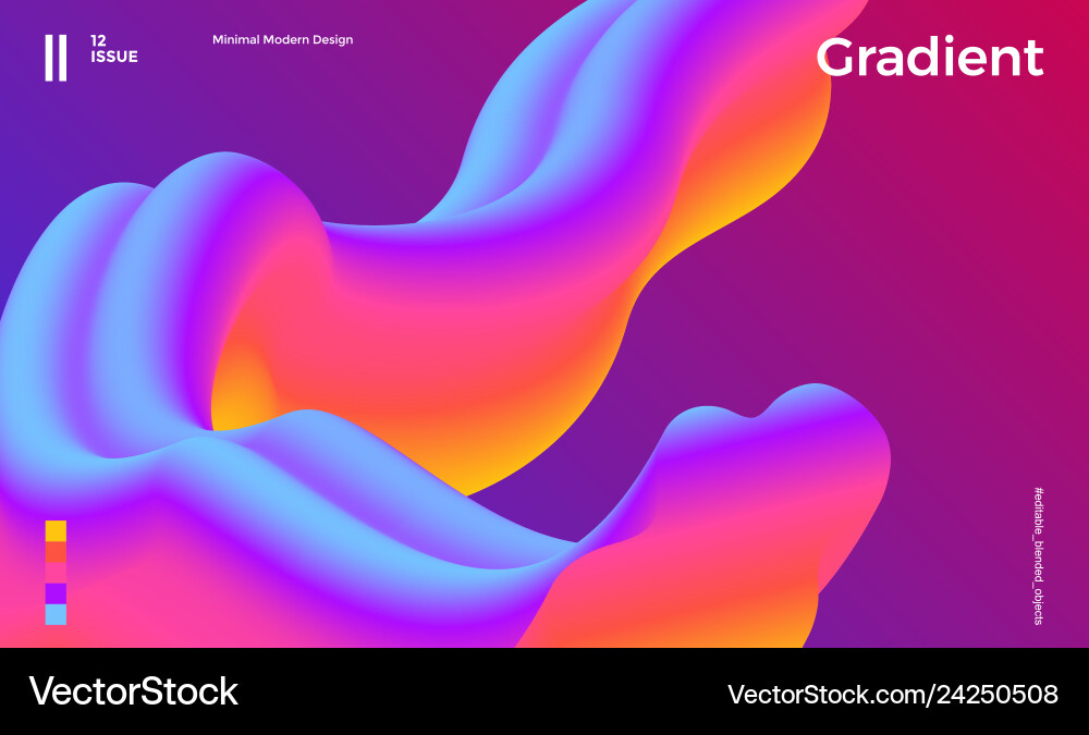 Abstract 3D Flow Shapes - Gradient vector image