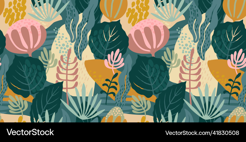 Abstract gentle seamless pattern with leaves Abstract gentle seamless pattern with leaves vector image