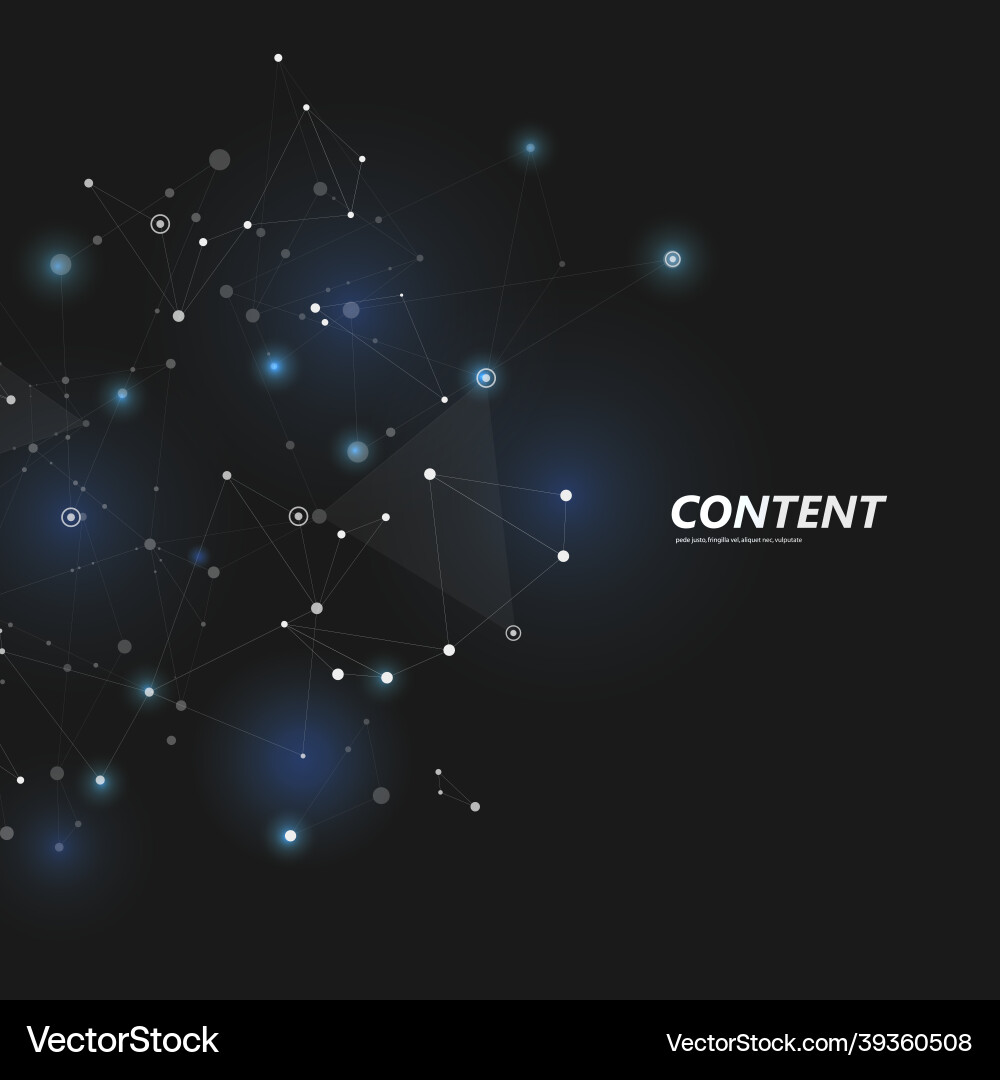 Abstract polygonal with connecting dots and lines vector image