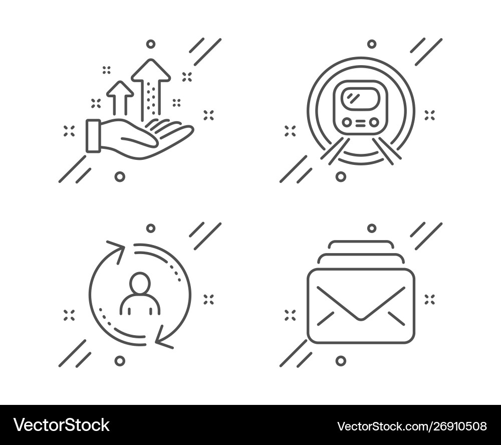 Analysis graph metro subway and user info icons Vector Image