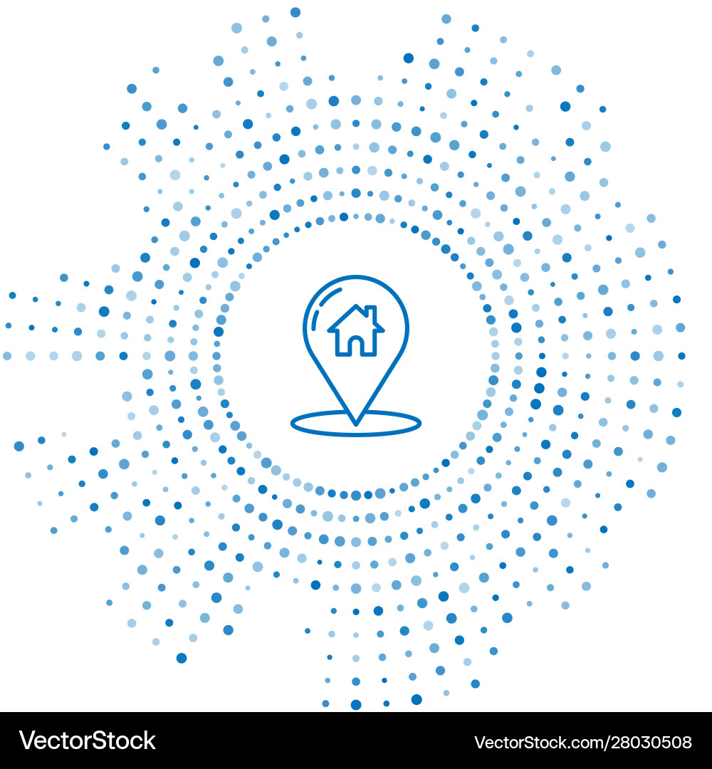 Blue line map pointer with house icon isolated Blue line map pointer with house icon isolated vector image