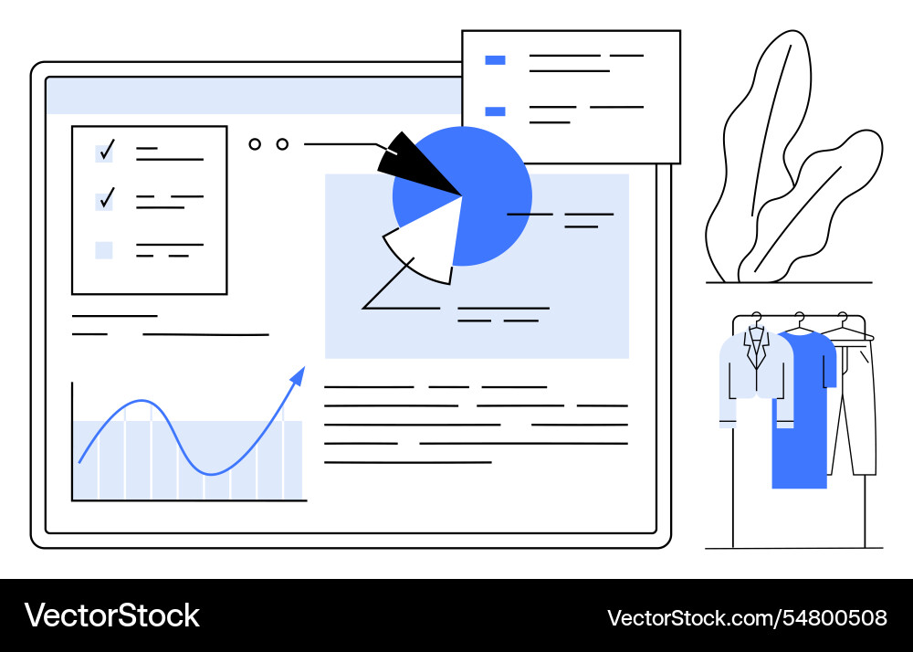 Data analysis dashboard with charts and reports Data analysis dashboard with charts and reports Vector Image