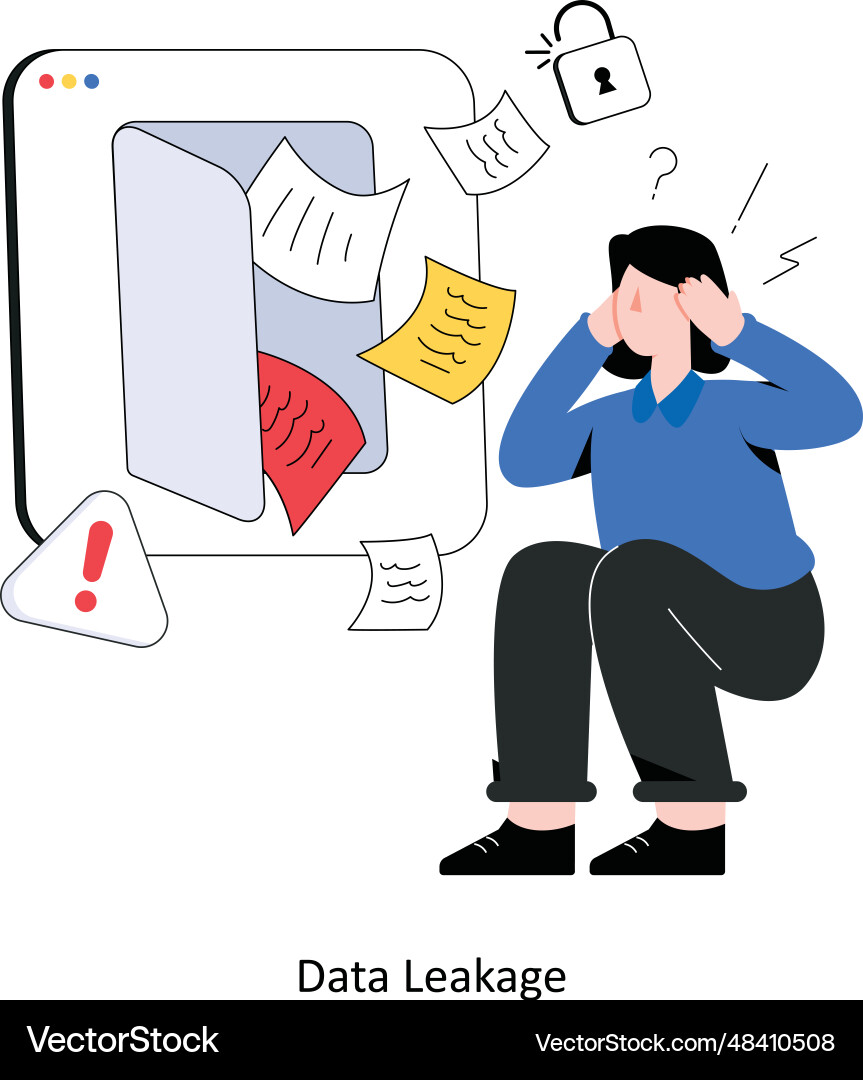 Data leakage flat style design Vector Image